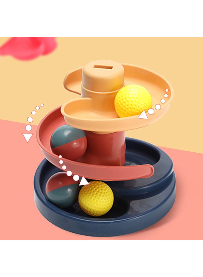 Baby Toys For More Than 6 Months Educational Early Education Boy 0 1 Year Old 12 7 8 8 9 Baby 3 Track Ball Turn-Color:3-layer Shooting Disassembly Track (2 Balls) Color Optional + Eight-tone Percussion Piano (send Music Score)