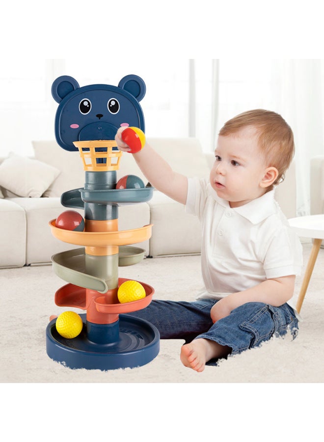 Baby Toys For More Than 6 Months Educational Early Education Boy 0 1 Year Old 12 7 8 8 9 Baby 3 Track Ball Turn-Color:3-layer Shooting Disassembly Track (2 Balls) Color Optional + Eight-tone Percussion Piano (send Music Score)