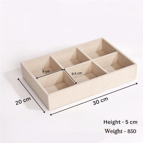 La Trove 6 Slot Belt Organizer Tray for Men & Women | Stackable Belt Storage & Display Tray for Wardrobe, Closet, Drawer & Dresser | Organizer for Formal & Casual Belts | Cream - Image 3