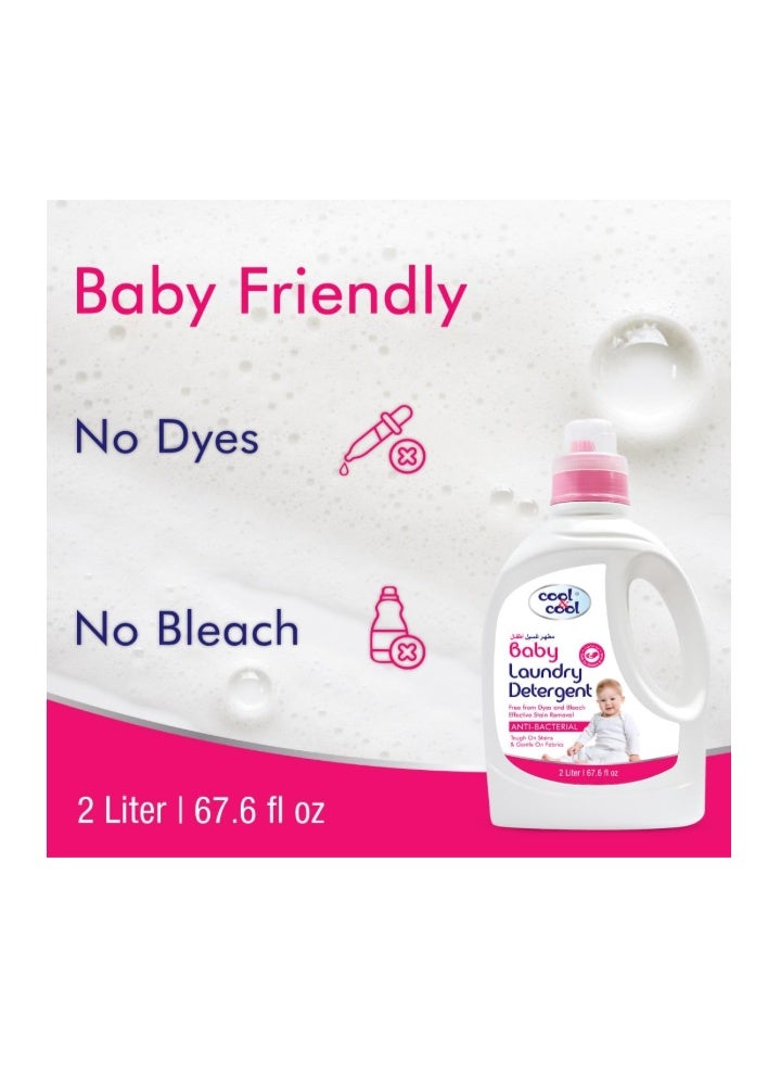 Cool & Cool Baby Laundry Detergent 2 Liters - Gentle, Effective and Thorough Cleaning, Dye Free & Bleach Free,Safe for Babies and Kids - Image 3