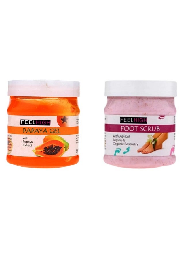 Feelhigh Face & Body Papaya Gel -500gm & Scrub 500gm- skin care products (Papaya Gel And Foot Scrub) - Image 1
