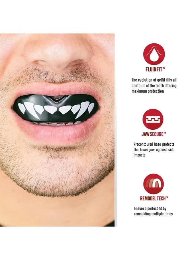واي جيه حماية الفم بتصميم رفيع، مع واقي لثّة للبالغين والشباب مع علبة لممارسة الملاكمة، الرجبي، فنون القتال، الجودو، الكاراتيه، الهوكي وجميع الألعاب الرياضية القتالية. - Image 2