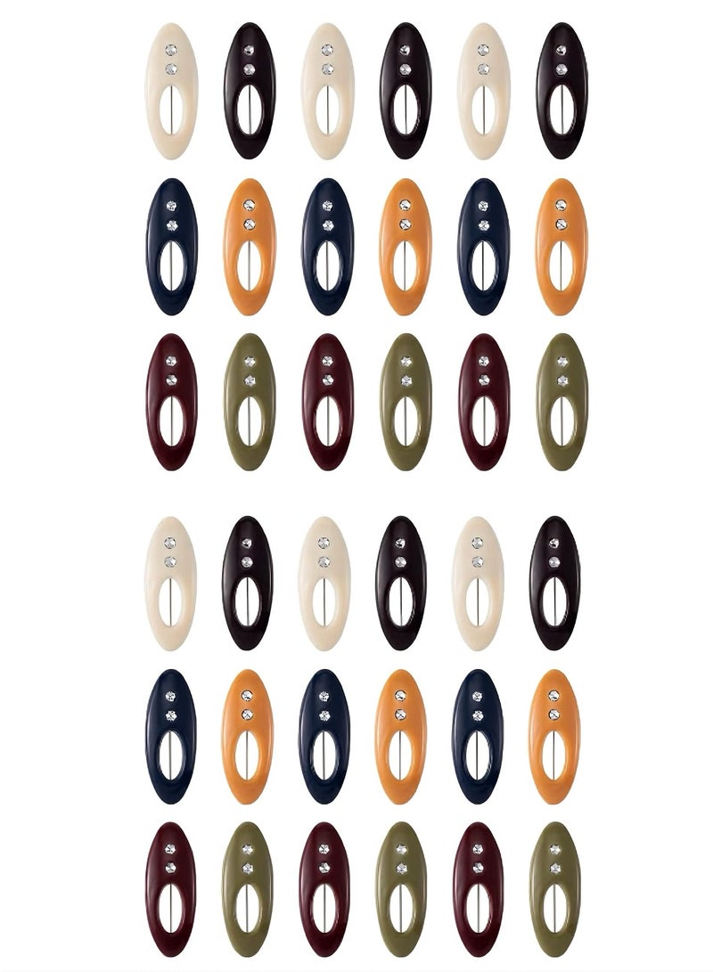 YUFAN 36PCS Headscarf Pin, Fashion Headscarf Pin, Brooch Scarf Pin Safety Lock, Baby Cloth Women's Diaper Pin Muslim Scarf Clothing, Hollow Mixed Colors and Rhinestones, 6 Colors - Image 2