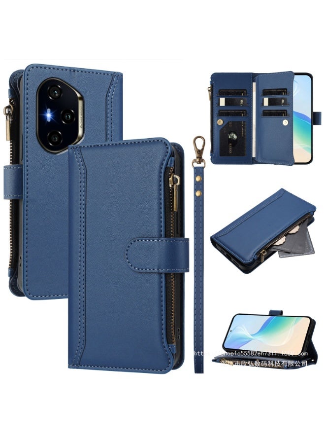 General for Honor 400 Wallet Case with Card Holder, PU Leather Flip Cover with Wrist Strap Magnetic Zipper Pocket  - Image 1