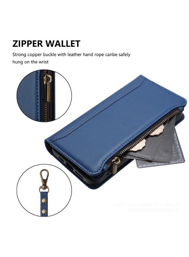 General for Honor 400 Wallet Case with Card Holder, PU Leather Flip Cover with Wrist Strap Magnetic Zipper Pocket  - Image 4