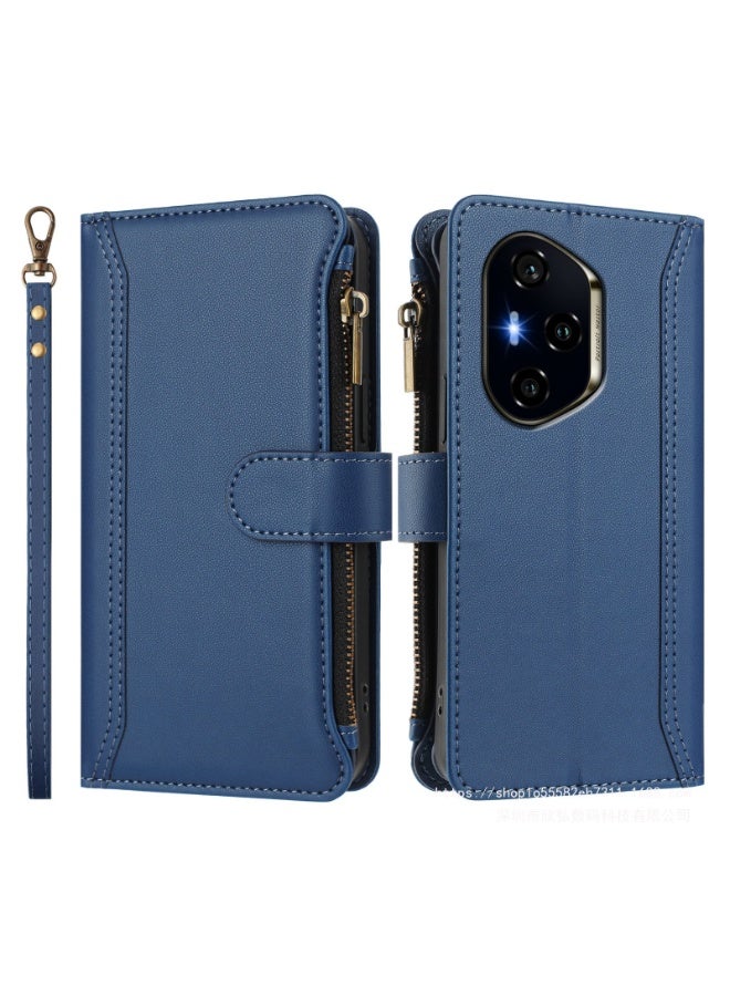 General for Honor 400 Wallet Case with Card Holder, PU Leather Flip Cover with Wrist Strap Magnetic Zipper Pocket  - Image 5