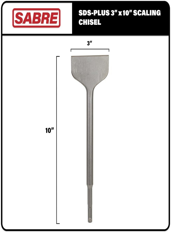Sabre Tools SDS Plus Thinset Scraping Bit 3” x 10”, Thinset Scaling Chisel, SDS Chisel Bit for Hammer Drills - Tile Removal - Image 2