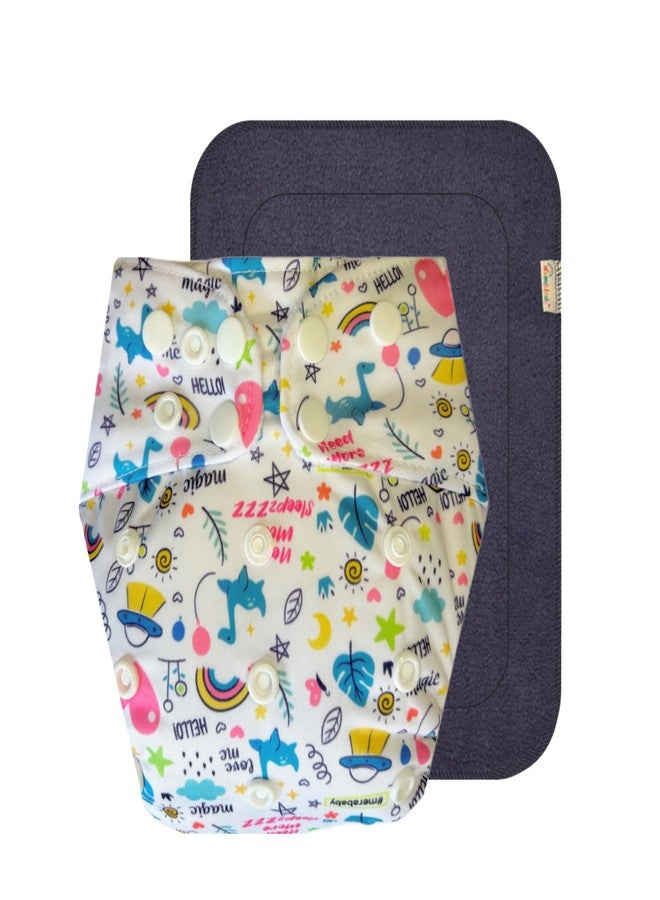 Dumbledo Premium Cloth Diaper with Gray Insert (Pack of 1) | Snug Fit | Reusable & Washable | Easy to Clean | Perfect for Indian Summers | 3 Months - 3 Years | Unisex Baby - Image 1
