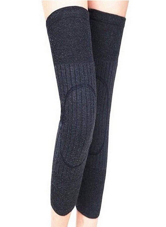 ericotry Unisex Winter Warm Thicken Cashmere Wool Knee Brace Support Pads Leg Warmers Thin Knee Sleeves for Men and Women Sports and Daily Wear (Dark Grey) - Image 1
