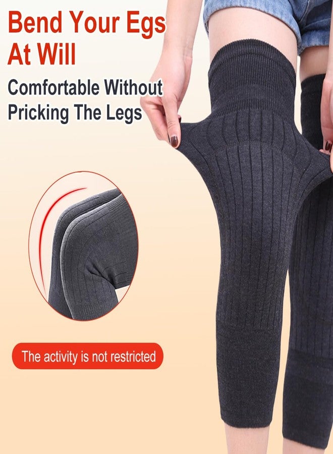 ericotry Unisex Winter Warm Thicken Cashmere Wool Knee Brace Support Pads Leg Warmers Thin Knee Sleeves for Men and Women Sports and Daily Wear (Dark Grey) - Image 5