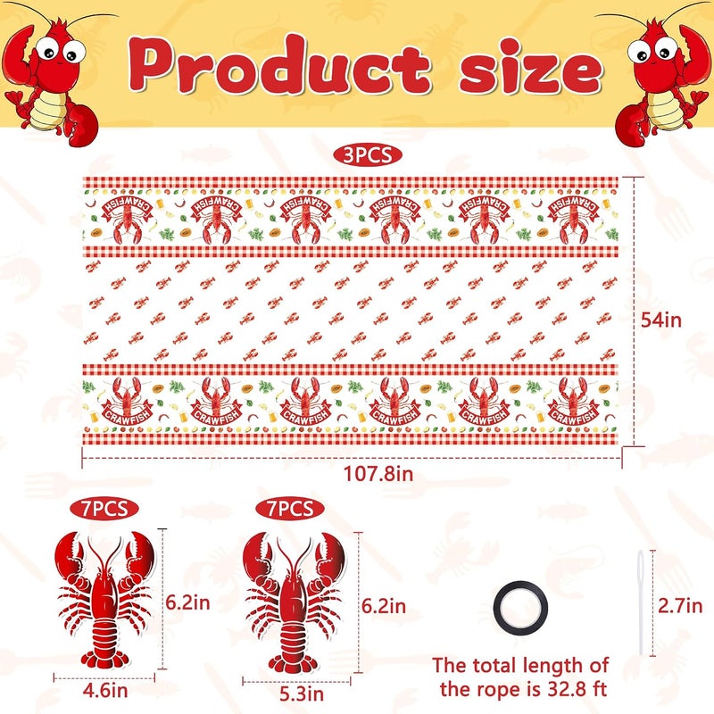 Iceyyyy Eid Mubarak Table Cover-Ramadan Table Cloth-Arabesque Table Cover for Eid (Crawfish) - Image 2