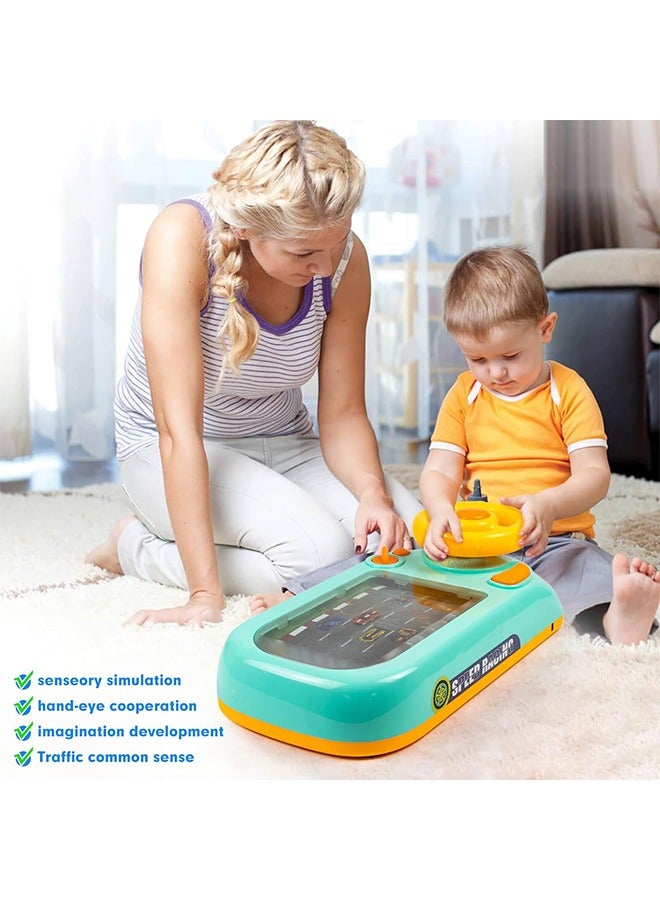 Simulation Driving Steering Wheel Musical Steering Wheel Toys for child, Toddler Simulated Driving Racing Car Game with Sound Age 3+ Year Old, Interactive Educational Learning Race Car Toy for Boys