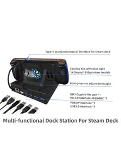 Generic Docking Station with Cooling Fan for ROG Ally, 6-in-1 Hub Steam Deck, Support PD 3.0 Fast Charging, USB-A 3.0 and Fast Charging USB-C Port  - Image 5