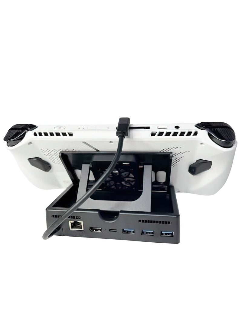 Generic - Docking Station with Cooling Fan for ROG Ally, 6-in-1 Hub Steam Deck, Support PD 3.0 Fast Charging, USB-A 3.0 and Fast Charging USB-C Port - Image 1