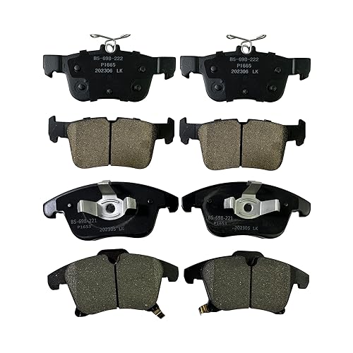 IBESTWOLF Front and Rear Ceramic Brake Pads for 20132020 Ford Fusion for 20132020 Lincoln MKZ Disc Brake Pad Replacement Kit P1653 P1665 - Image 1