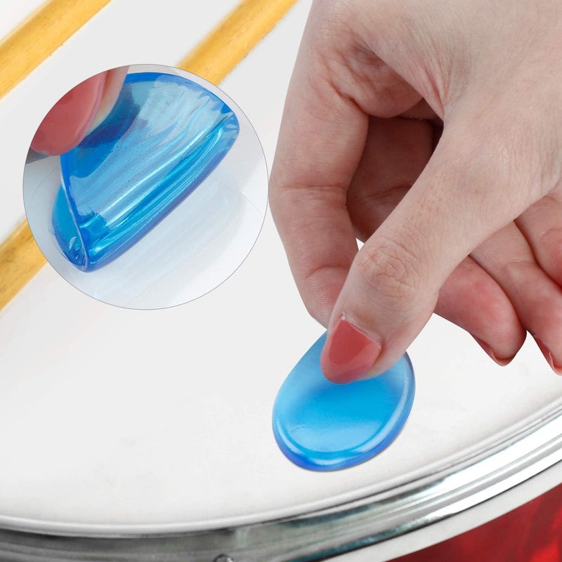 Fiada 30 Pieces Drum Dampeners Gels Silicone Gel Pads Soft Drum Dampeners for Cymbals Tone Control(Transparent White, Black, Blue, Gray) - Image 2