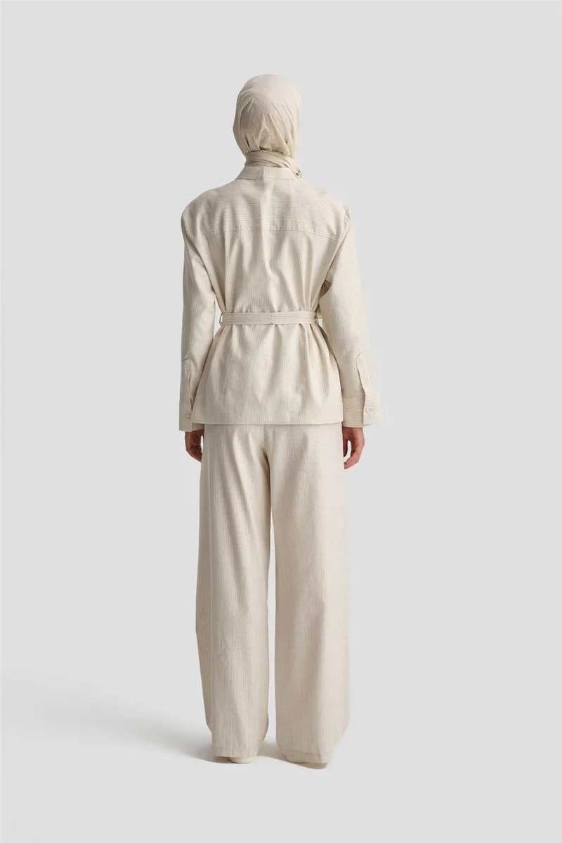 ARMINE Thick Striped Cotton Suit 24K6853 Light Beige
