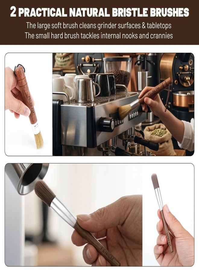 FEUNLEM Coffee Grinder Cleaning Kit, Espresso Machine Brush Set - 6Pcs with Group Head Brush, Long-reach Brush, Walnut Wood Brush, Air Blower for Coffee Cleaner, Espresso Tools (Air Blaster+5 Brush) - Image 4