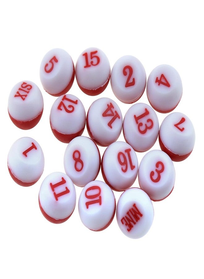 LUORNG 16PCS 2/3 Inch Diameter Red Billiard Number Dice Set PP Plastic Dice for Billiard Halls Billiard Table Accessories Suitable for Traditional Kelly and Pea Pools - Image 1