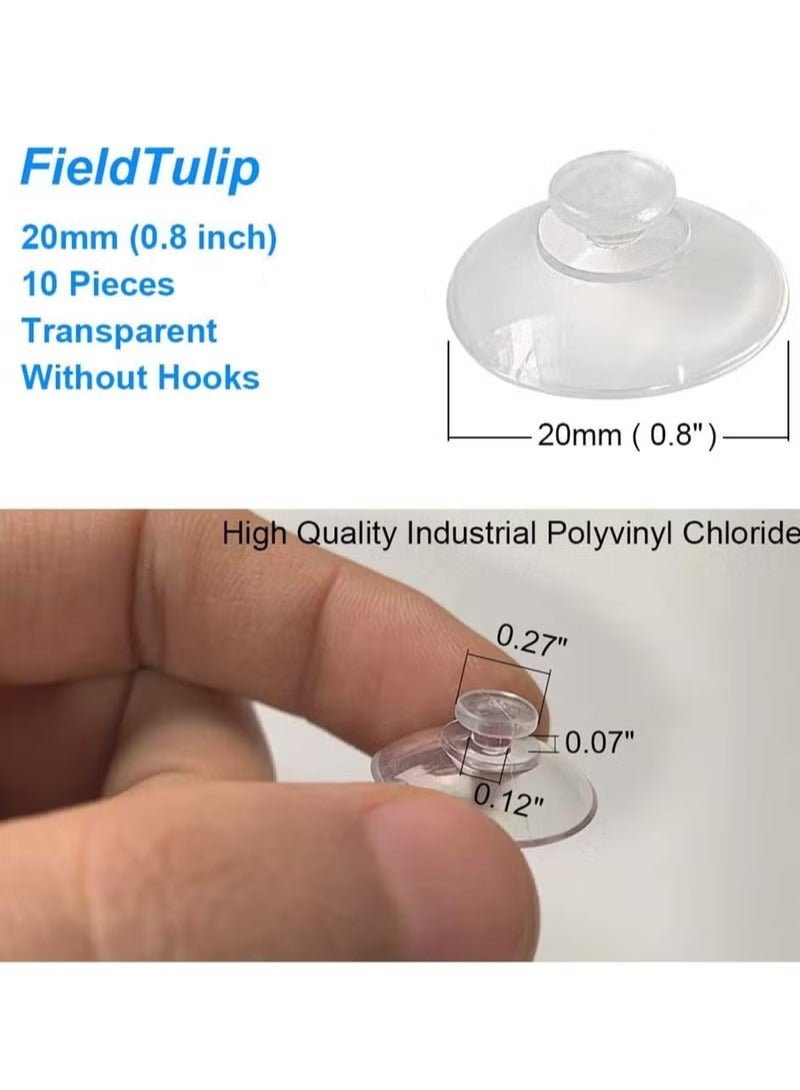 Suction Cup Hooks, Removable Waterproof Stronge Powerful 20mm Mini Suction Cups Clear Professional PVC Plastic Sucker Pads for Decoration Wall Home Bathroom Kitchen Car (10 Pcs)  - Image 2