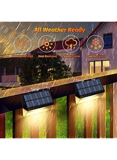 Generic Solar Lights Outdoor Warm White & RGB Lock Mode, 8 Pack Solar Deck Lights Outdoor Waterproof IP65, Solar Fence Lights Color Glow Lights, Outdoor Solar Lights for Fence Deck Step Backyard Wall  - Image 5