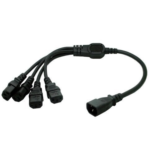 Eonvic IEC 320 C14 Male to 4XC13 Female Y Type Splitter Power Cord (60cm) - Image 1