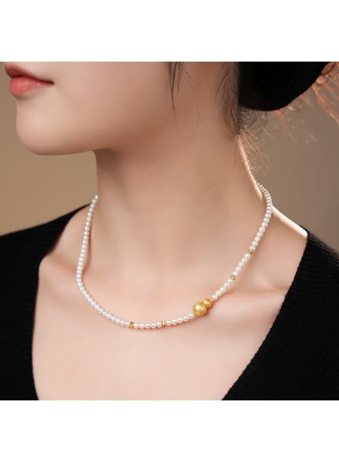 Dara 18k Gold Freshwater Pearl Necklace High Luster Entry-level Necklace Versatile Gift For Women's Day And Birthday - Image 4