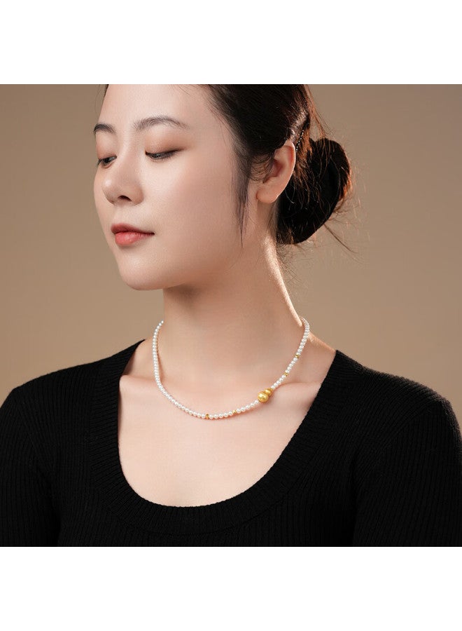 Dara 18k Gold Freshwater Pearl Necklace High Luster Entry-level Necklace Versatile Gift For Women's Day And Birthday - Image 5