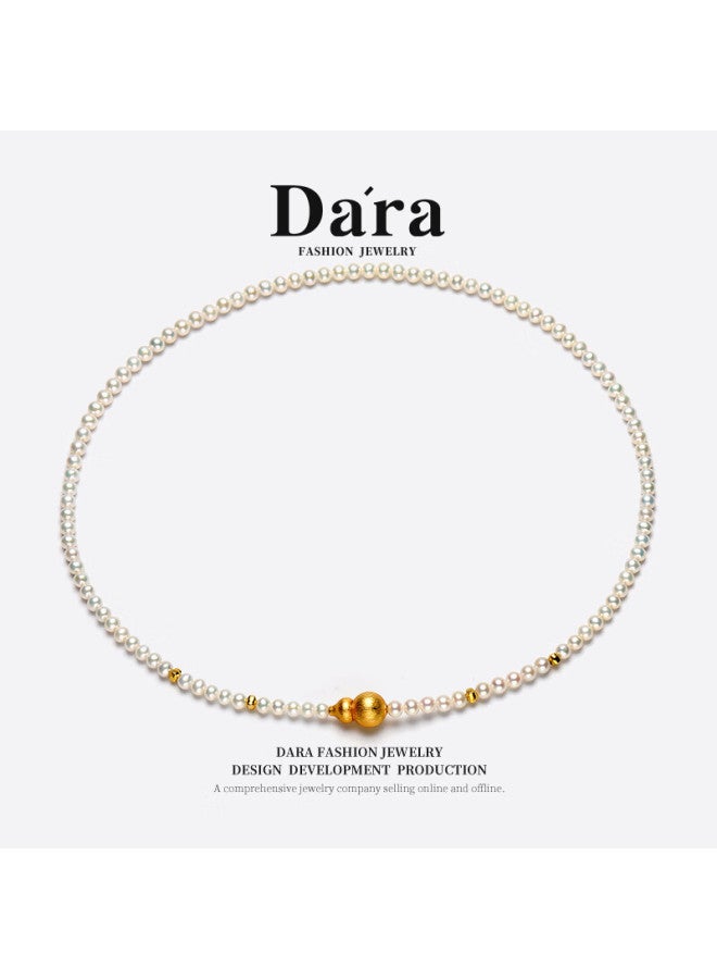 Dara 18k Gold Freshwater Pearl Necklace High Luster Entry-level Necklace Versatile Gift For Women's Day And Birthday - Image 1