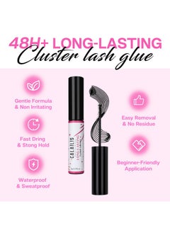 Calailis Lash Glue, Cluster Lash Glue For Diy Lash Extensions Super Strong Hold 48 Hours Long Lasting Lash Extension Glue For Lash Cluster Waterproof Non-Irritating Fast Drying Lash Glue  - Image 2