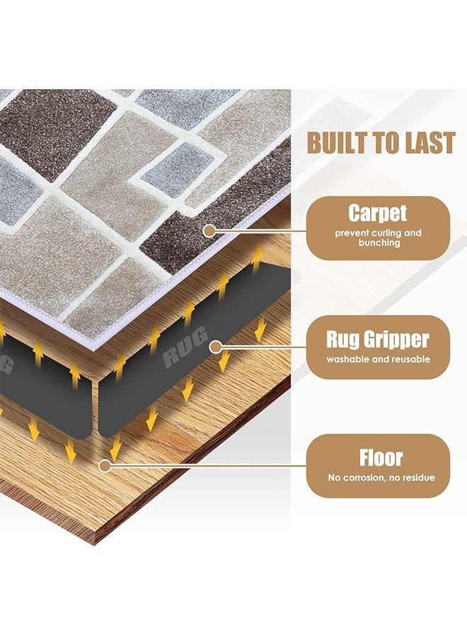 16 Pcs of Carpet Tape Non Slip Washable Rug Tape Grip Carpet Corner Dual Sided Non-Slip Rug Tape Sticker Area Rug Pad for Indoor Hardwood Floor and Tiles - Image 3