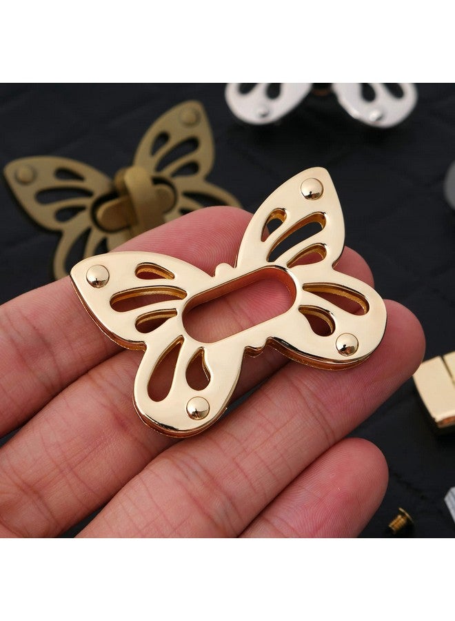LARATH 4 Pieces Butterfly Shaped Clasp Turn Lock Metal Purse Twist Lock Closure Exquisite Practical Bag Buckles For Diy Craft Handbag Shoulder Bag Making Accessories, Mixed Color - Image 3