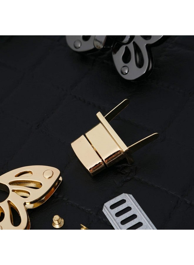 LARATH 4 Pieces Butterfly Shaped Clasp Turn Lock Metal Purse Twist Lock Closure Exquisite Practical Bag Buckles For Diy Craft Handbag Shoulder Bag Making Accessories, Mixed Color - Image 5