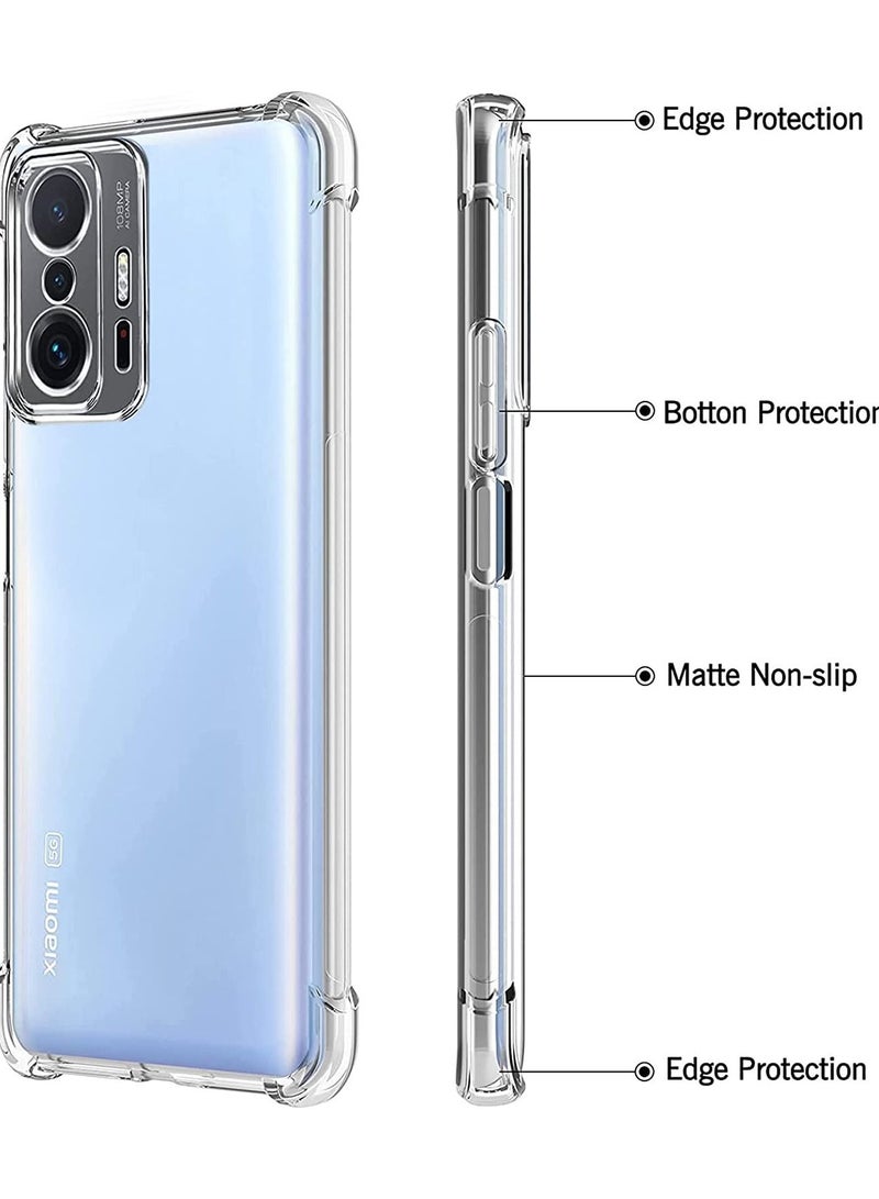 Compatible with Xiaomi 11T 5G/11T Pro 5G Case Crystal Clear Anti Scratch Shock Absorption Cover Case HD Clear TPU Precise Cutouts and Slim Fit Transparent Cover 6.67 inch - Image 3