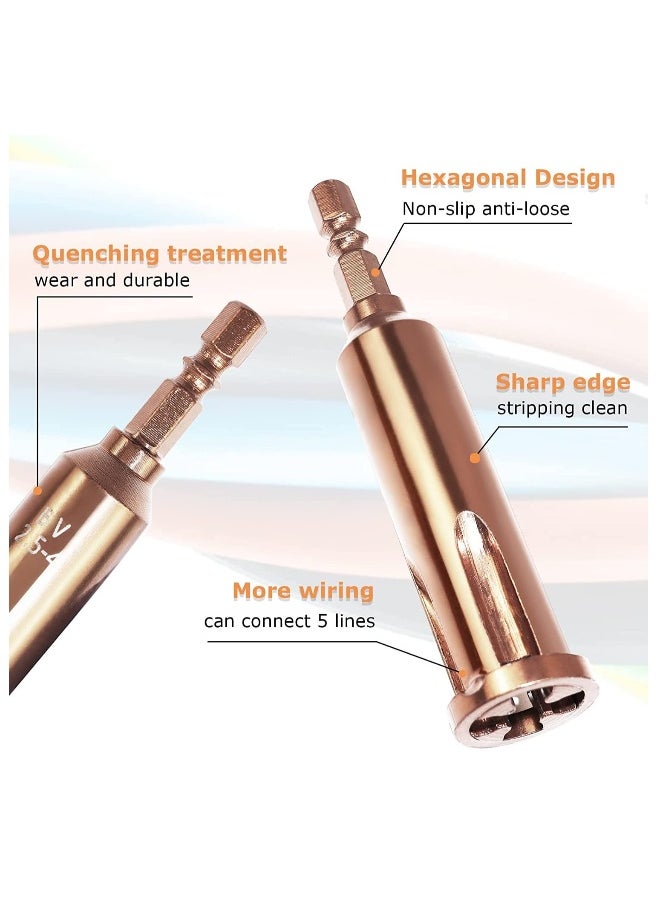 Wire Twisting Tools, Wire Stripper and Twister, Quick Connector Twist Wire Tool, 4 Square and 2.5 Square, 2~5 Way Twister Wire, for Stripping and Twisting Wire Cable at the Same Time