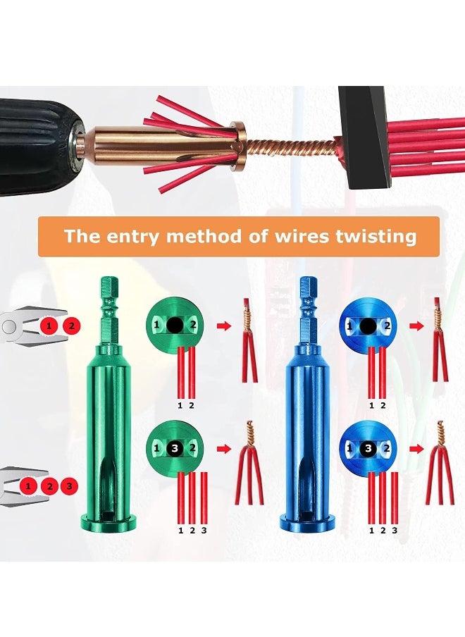 Wire Twisting Tools, Wire Stripper and Twister, Quick Connector Twist Wire Tool, 4 Square and 2.5 Square, 2~5 Way Twister Wire, for Stripping and Twisting Wire Cable at the Same Time