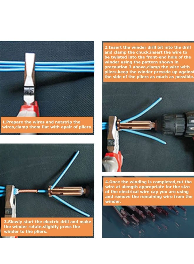 Wire Twisting Tools, Wire Stripper and Twister, Quick Connector Twist Wire Tool, 4 Square and 2.5 Square, 2~5 Way Twister Wire, for Stripping and Twisting Wire Cable at the Same Time