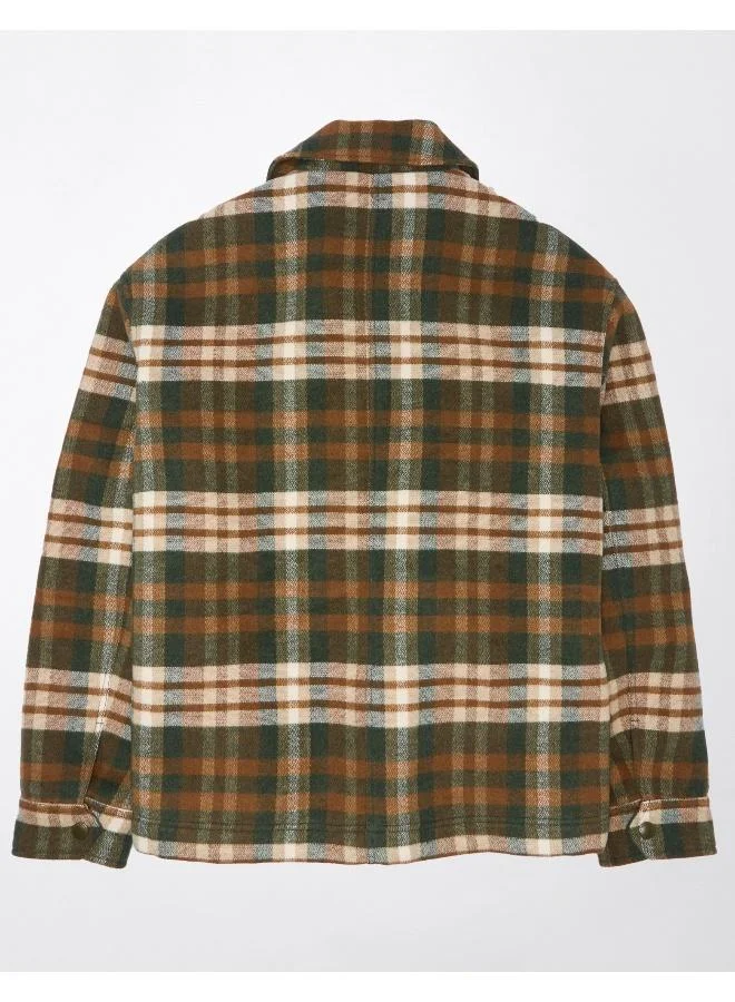 امريكان ايجل AE Plaid Button-Up Jacket
