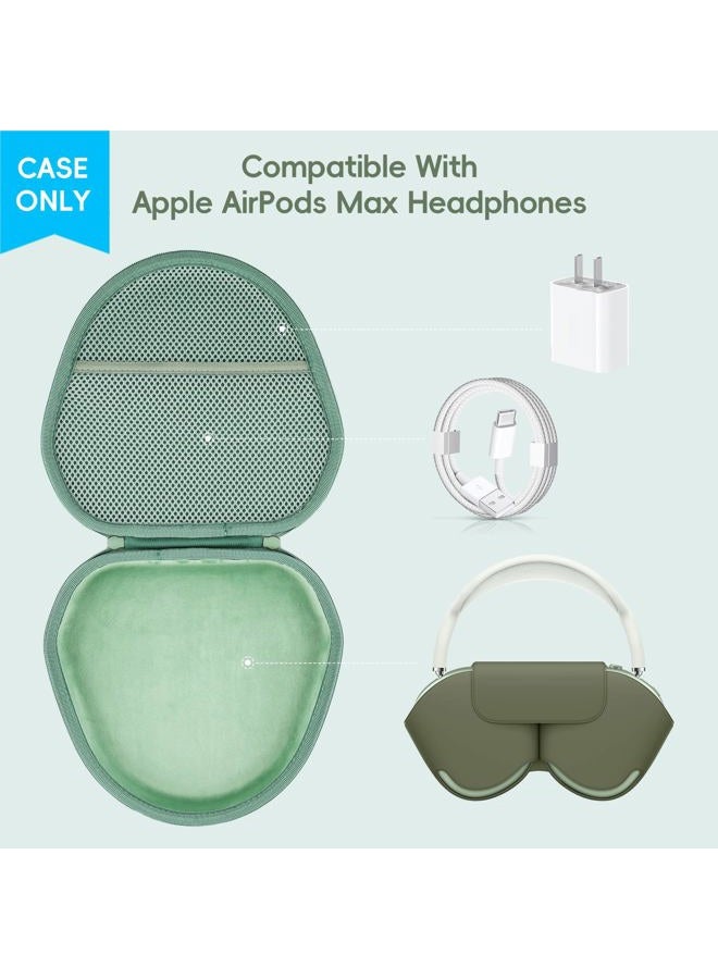 Khanka حافظة صلبة لسماعات أبل AirPods Max اللاسلكية فوق الأذن، حافظة خضراء - Image 3