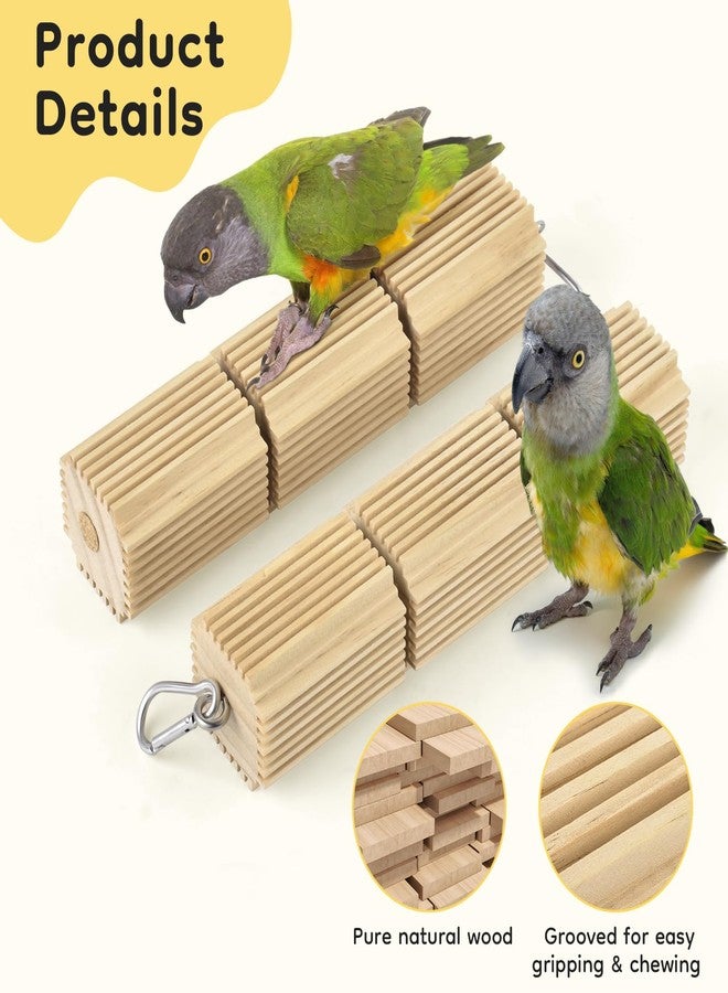DBNESS 2 Pcs Bird Chew Toys, Natural Hanging Parrot Foraging Beak Grinding Wood Blocks, Birds Cage Accessories for Quaker, Caique, Conure, Cockatiel, African Grey - Image 4