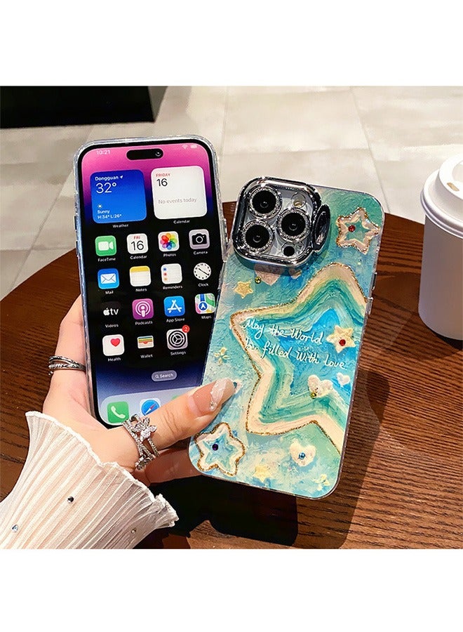 Beyond iPhone 16 Pro Max Magsafe Case, Anti Yellow Anti Scratch Stars Oil Painting Cover, Slim Clear Cover (Green) - Image 2