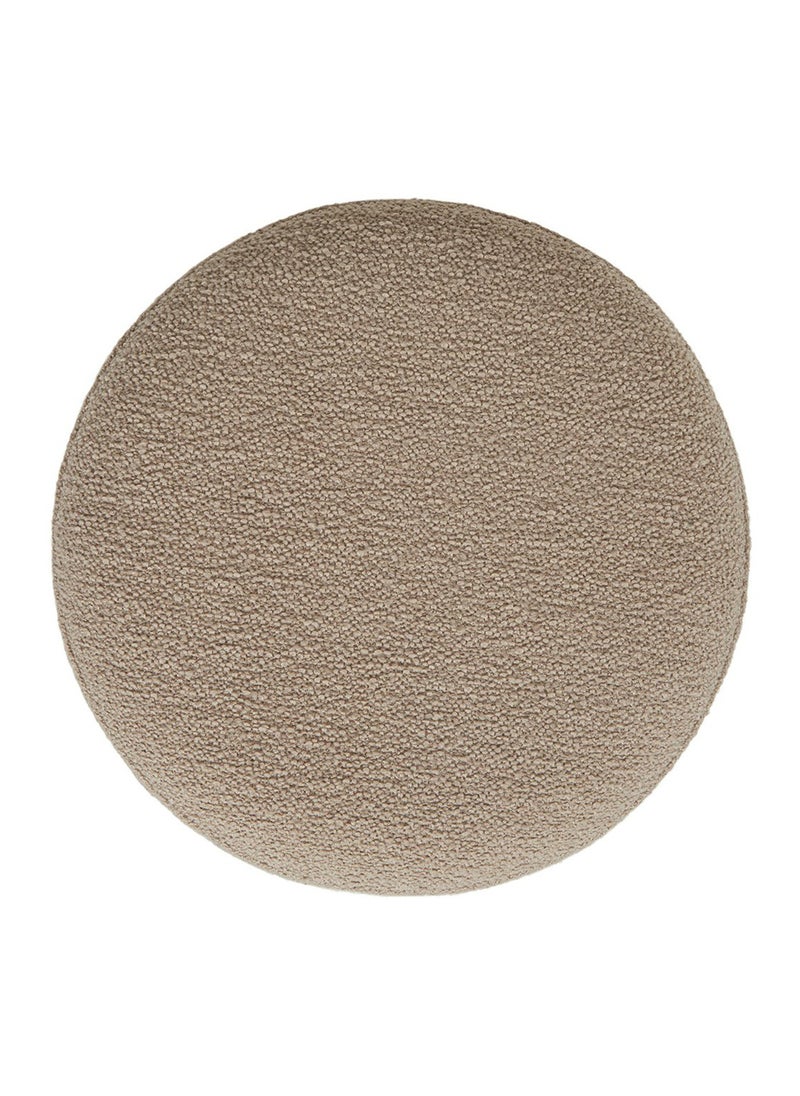 Nice Home Boucle Beige Round Pouf Ottoman – 45x40 CM, Plush Footstool with Wooden Base, Cozy Footrest for Living Room, Bedroom & Kids Room  - Image 3