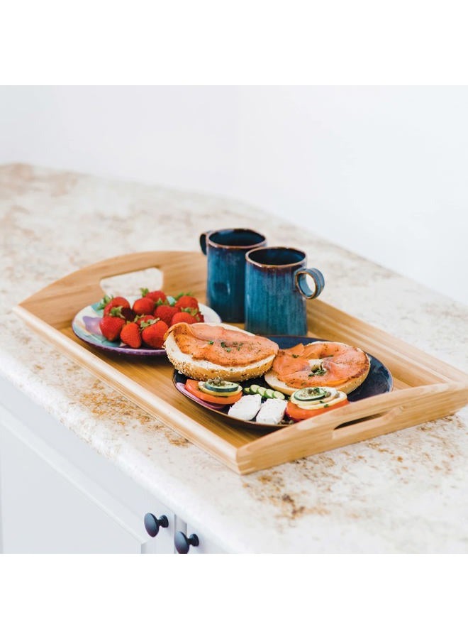 Totally Bamboo Butler's Serving Tray with Handles, 23" x 15" x 3" - Image 2