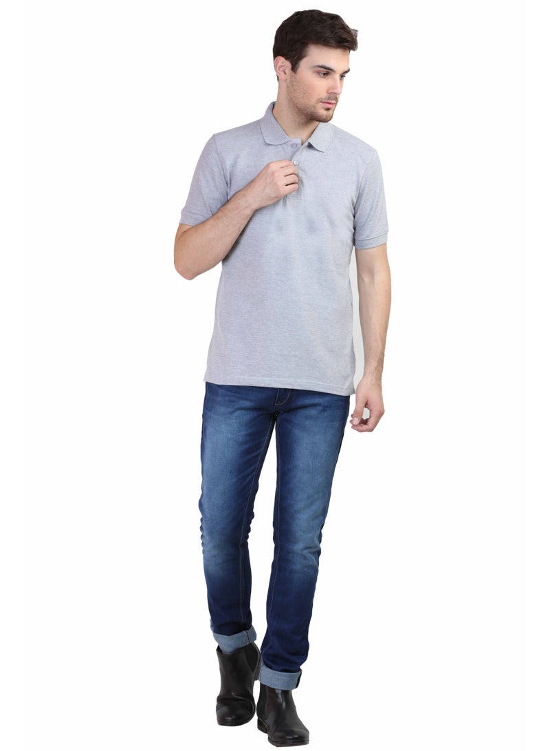 ملابس RSO تي شيرت بولو سادة بأكمام نصفية وياقة بولو للرجال من RSO Outfits - رمادي فاتح - Image 3