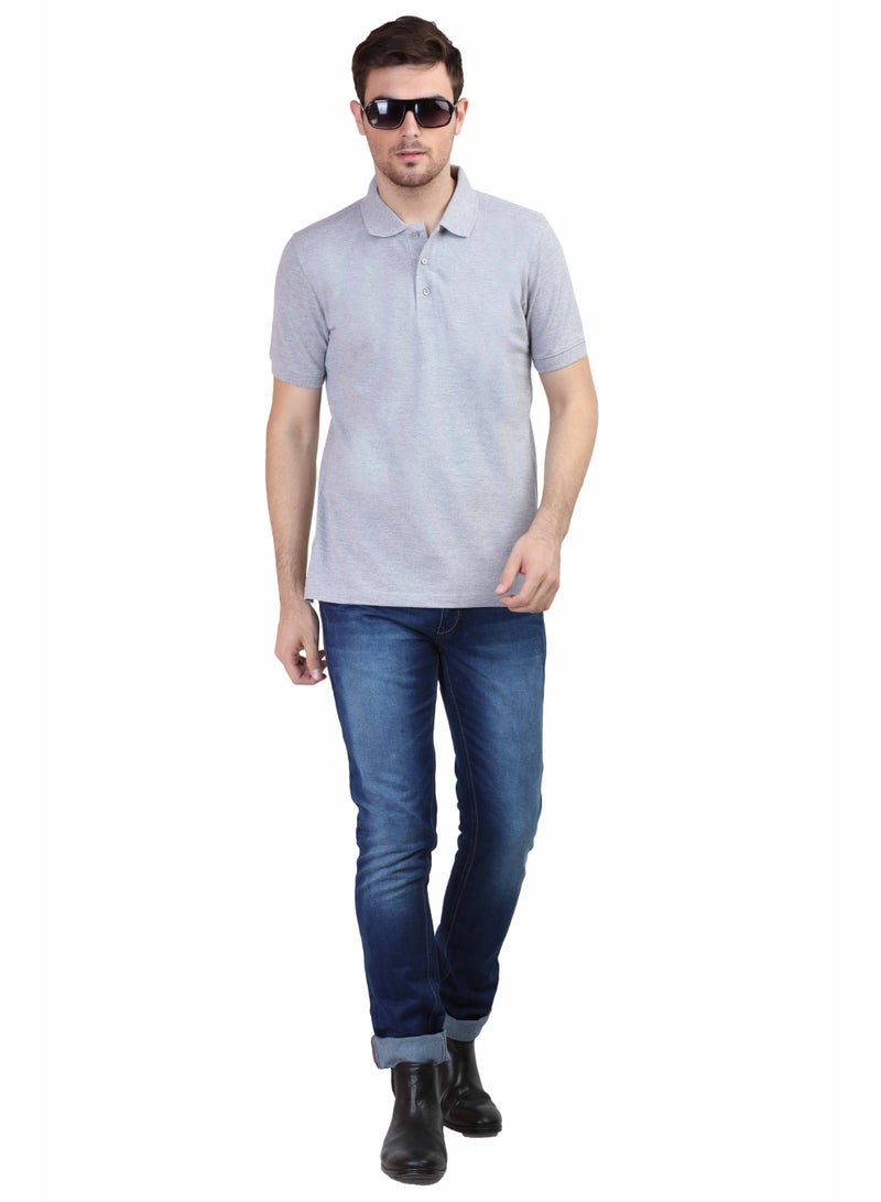 ملابس RSO تي شيرت بولو سادة بأكمام نصفية وياقة بولو للرجال من RSO Outfits - رمادي فاتح - Image 4