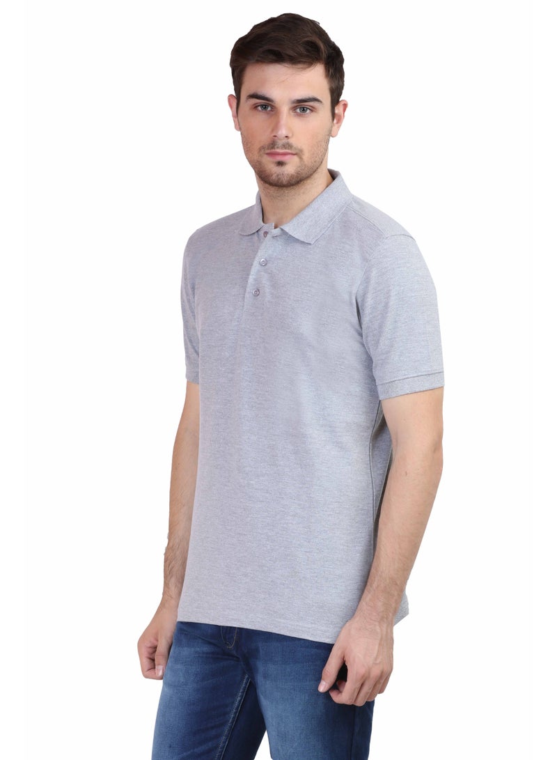 ملابس RSO تي شيرت بولو سادة بأكمام نصفية وياقة بولو للرجال من RSO Outfits - رمادي فاتح - Image 2