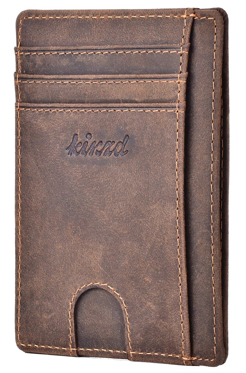 kinzd Slim Wallet RFID Front Pocket Wallet Minimalist Secure Thin Credit Card Holder - Image 1