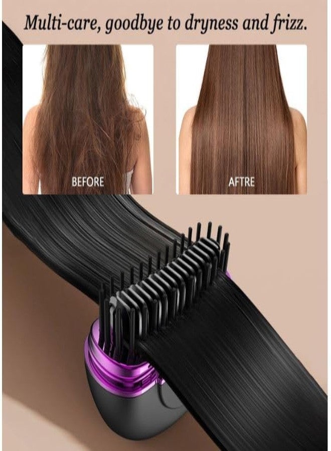 Abhsant Capsule Hair Straightener & Styler, Mini Cordless Hair Straightener Comb Portable Heat Hair Brush for Travel USB Rechargeable Hair Straightener Brush Straight Hair Dual-Use (Black) - Image 5