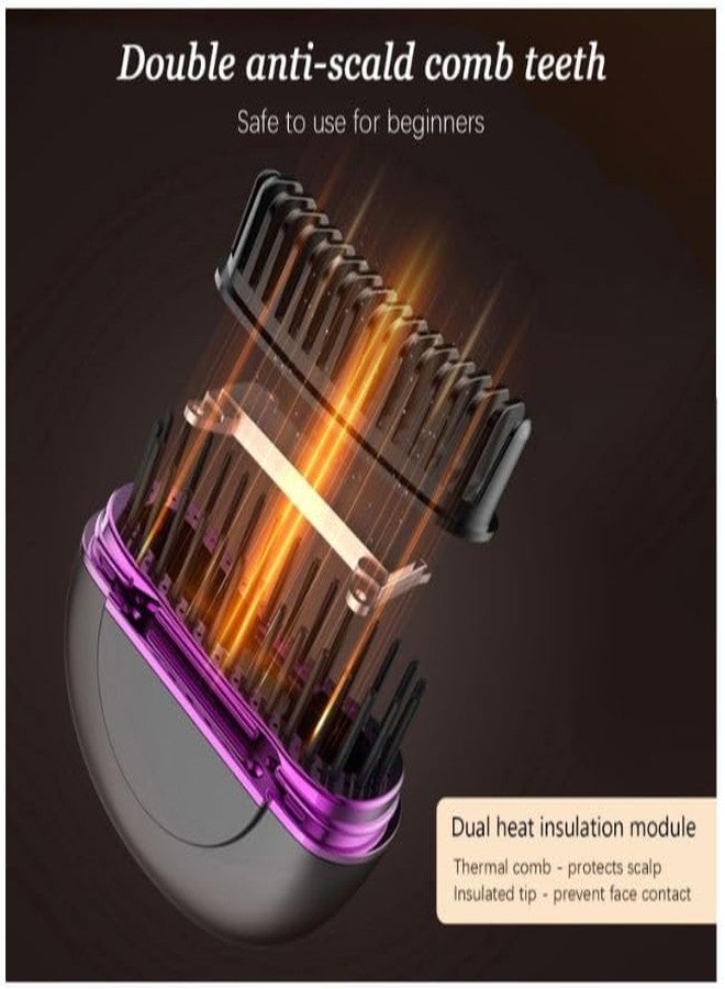 Abhsant Capsule Hair Straightener & Styler, Mini Cordless Hair Straightener Comb Portable Heat Hair Brush for Travel USB Rechargeable Hair Straightener Brush Straight Hair Dual-Use (Black) - Image 4