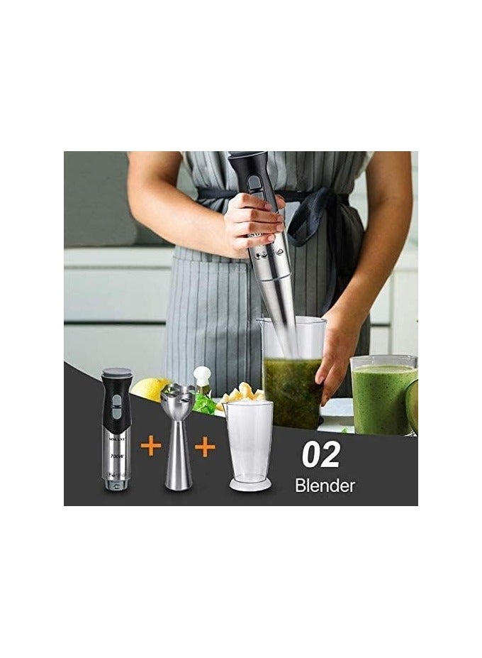 Sokany Hand Blender Stainless Steel 1000 Watt 4 in 1 (Cup + Kebab + Hand + Egg Beater) SK-758-4N  - Image 3